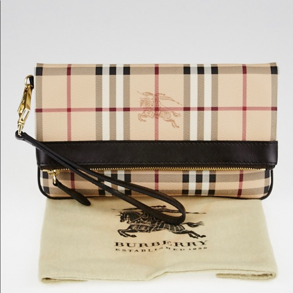 Burberry Adeline Coated Canvas Fold-Over Wristlet